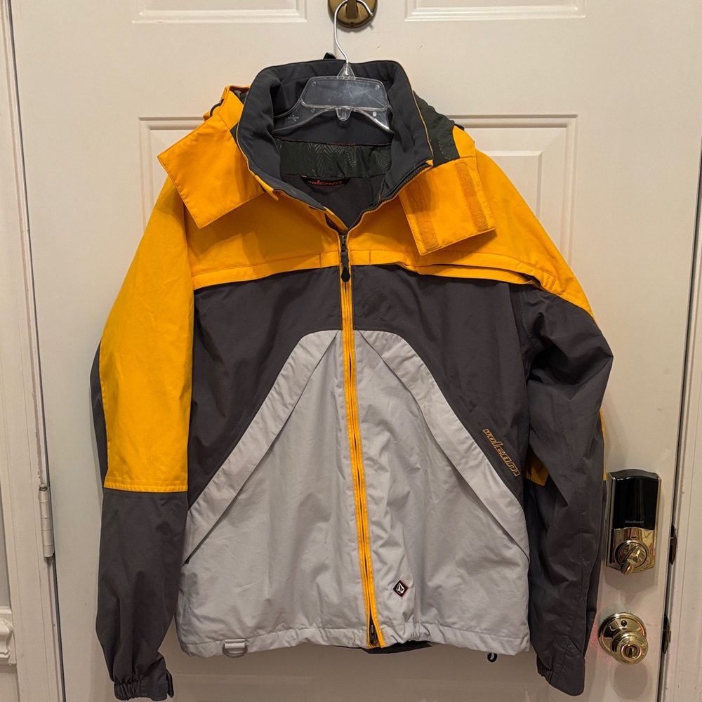 Volcom Yellow and Gray Adventure Jacket